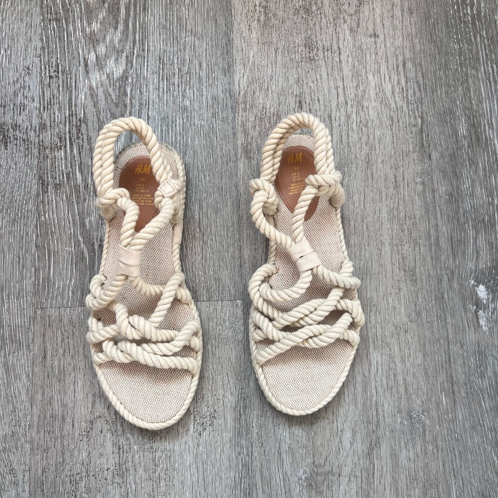 H&M Women's Beige Rope Sandals